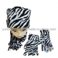 Mode Dame Stricken Winter Warm gedruckt Polar Fleece Set